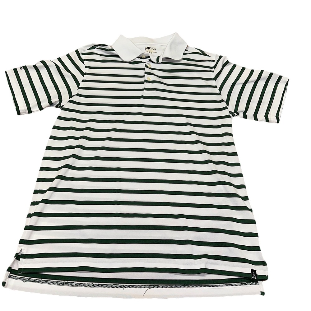 Ping Performance Men's‎ M Short Sleeve Green Striped Golf Polo Shirt Hawkshead